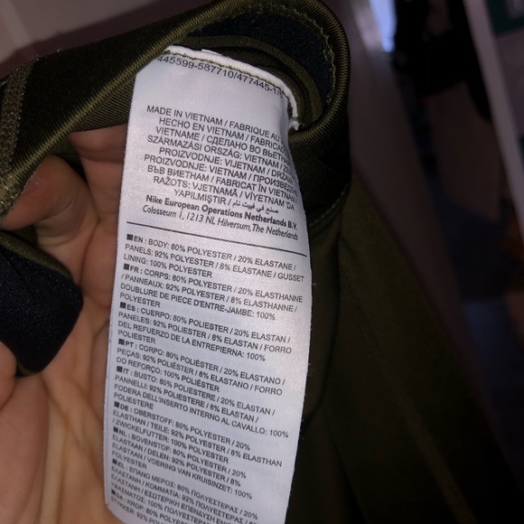 NIKE PRO khaki leggings size UK M - Picture 10 of 11